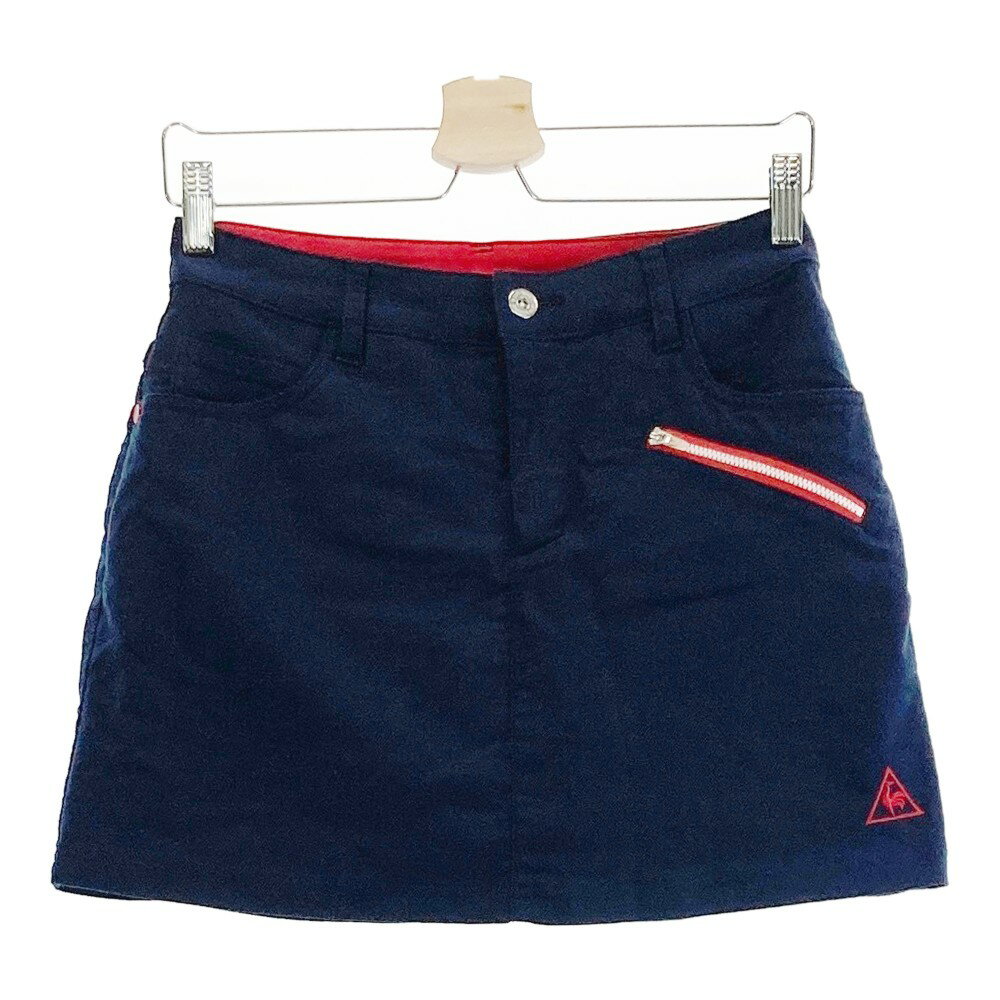 LECOQ GOLF ルコックゴルフ インナー付 ストレッチスカート ネイビー系 9 【中古】ゴルフウェア レディ..