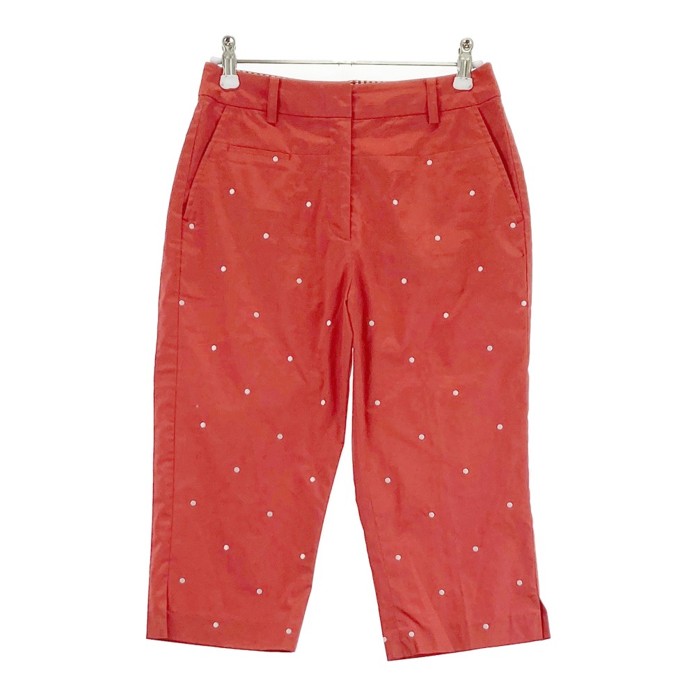 LANVIN SPORT ランバン スポール 七分丈パンツ ドット総柄 オレンジ系 36 【中古】ゴルフウェア レディース