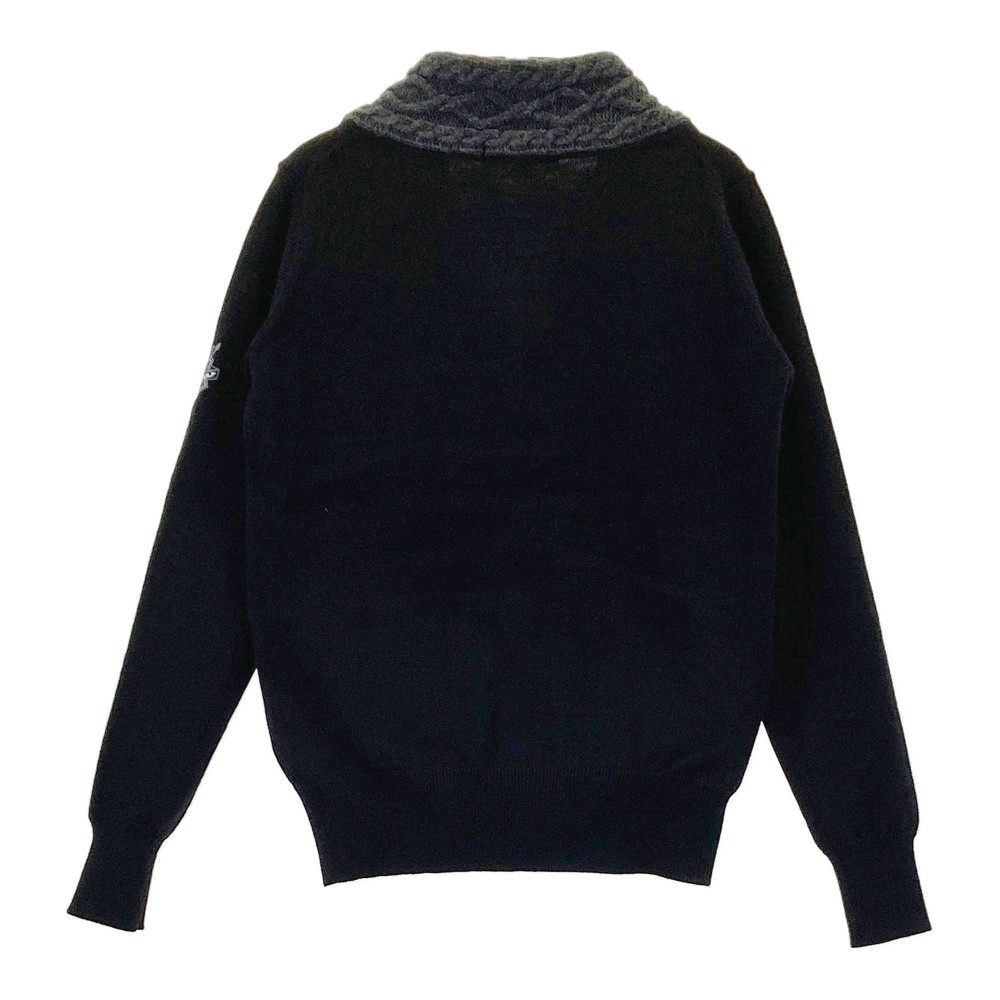 BEAMS GOLF ビームスゴルフ ウール混 Vネック ニットセーター ブラック系 S 【中古】ゴルフウェア レディース