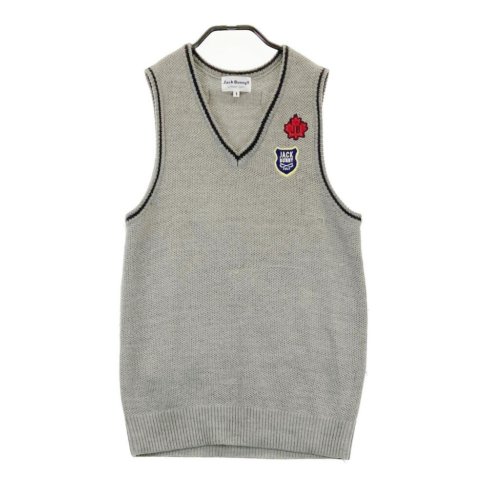 JACK BUNNY ジャックバニー ニットベスト グレー系 1 【中古】ゴルフウェア レディース