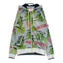MARK&LONA マークアンドロナ ジップパーカー 総柄 グレー系 S 【中古】ゴルフウェア レディース
