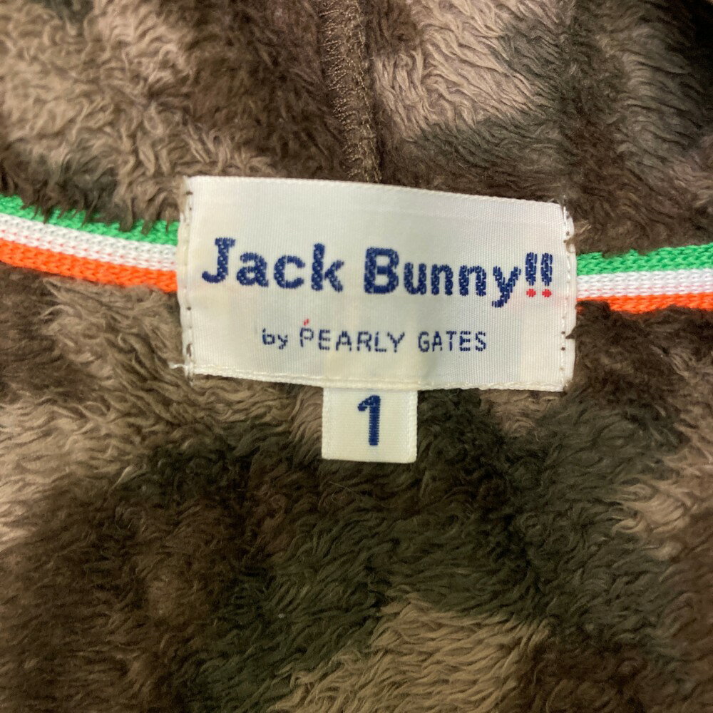 JACK BUNNY ジャックバニー フリース ジップパーカー 迷彩 カモフラ柄 ブラウン系 1 【中古】ゴルフウェア レディース 3