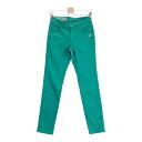 PEARLY GATES パーリーゲイツ コットン混 ストレッチパンツ グリーン系 0 【中古】ゴルフウェア レディース