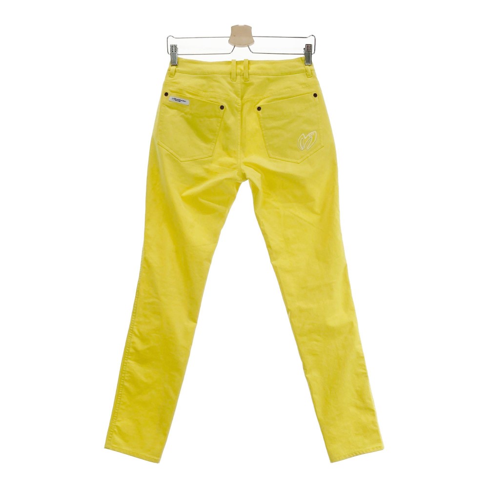 MASTER BUNNY EDITION マスターバニーエディション ロングパンツ 刺繍 イエロー系 0 【中古】ゴルフウェア レディース