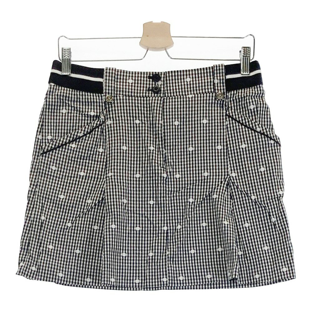 MUNSING WEAR マンシングウェア ストレッチスカート チェック柄 ブラック系 11 【中古】ゴルフウェア レディース