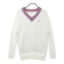 MUNSING WEAR マンシングウェア コットン ニットセーター ホワイト系 M 【中古】ゴルフウェア レディース