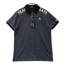 PEARLY GATES パーリーゲイツ 2024年モデル 半袖ポロシャツ 千鳥柄 グレー系 2 【中古】ゴルフウェア レディース