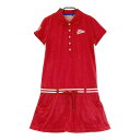 FILA GOLF フィラゴルフ 半袖ワンピース 総柄 レッド系 M 【中古】ゴルフウェア レディース