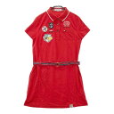 M.U SPORTS エムユースポーツ 半袖ポロ ワンピース レッド系 42 【中古】ゴルフウェア レディース