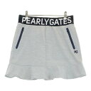 PEARLY GATES パーリーゲイツ ストレッチスカート リブロゴ グレー系 1 【中古】ゴルフウェア レディース(4)