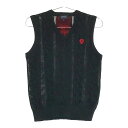 PEARLY GATES パーリーゲイツ 2022年モデル ニットベスト ブラック系 0 【中古】ゴルフウェア レディース