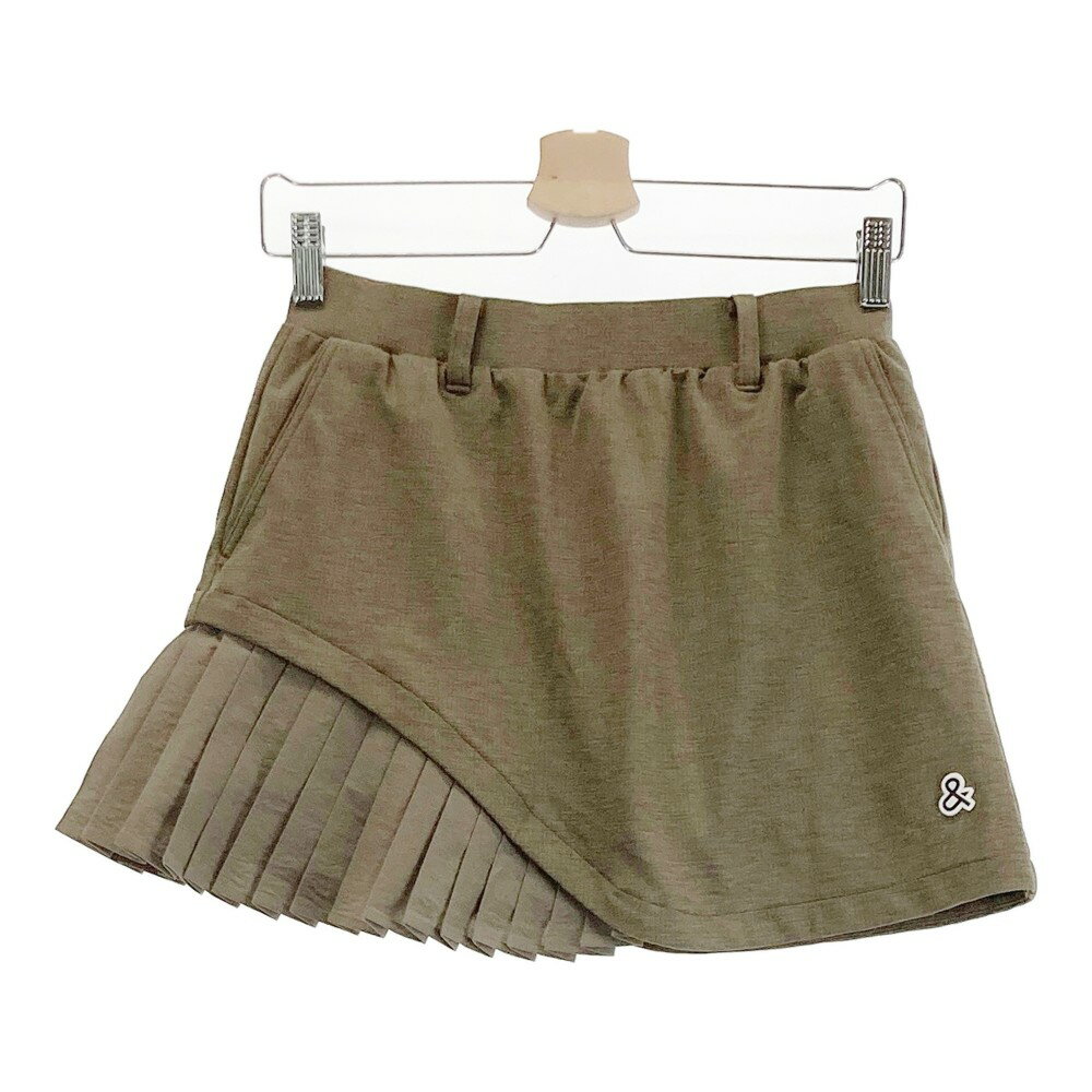 AND PER SE アンパスィ 2023年モデル 裏地付 プリーツ切替スカート カーキ系 M 【中古】ゴルフウェア ..