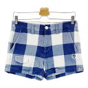 PEARLY GATES パーリーゲイツ ストレッチ ショートパンツ チェック柄 ネイビー系 1 【中古】ゴルフウェア レディース
