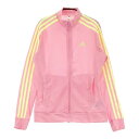 ADIDAS GOLF アディダスゴルフ メッシュ ジップジャケット ライン ピンク系 L 【中古】ゴルフウェア レディース