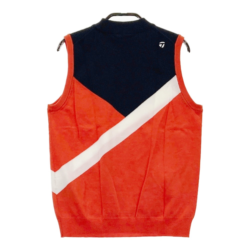 TAYLOR MADE テーラーメイド 2022年モデル ウール混 ハイネック ニットベスト オレンジ系 S 【中古】ゴルフウェア レディース