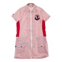 FILA GOLF フィラゴルフ 半袖ワンピース シアサッカー ストライプ柄 レッド系 LL 【中古】ゴルフウェア レディース