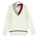 TOMMY HILFIGER GOLF トミー ヒルフィガーゴルフ ウール混 長袖ニットセーター ホワイト系 S 【中古】ゴルフウェア レディース