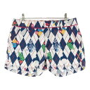 RUSSELUNO ラッセルノ ショートパンツ アーガイル 総柄 ホワイト系 2 【中古】ゴルフウェア レディース