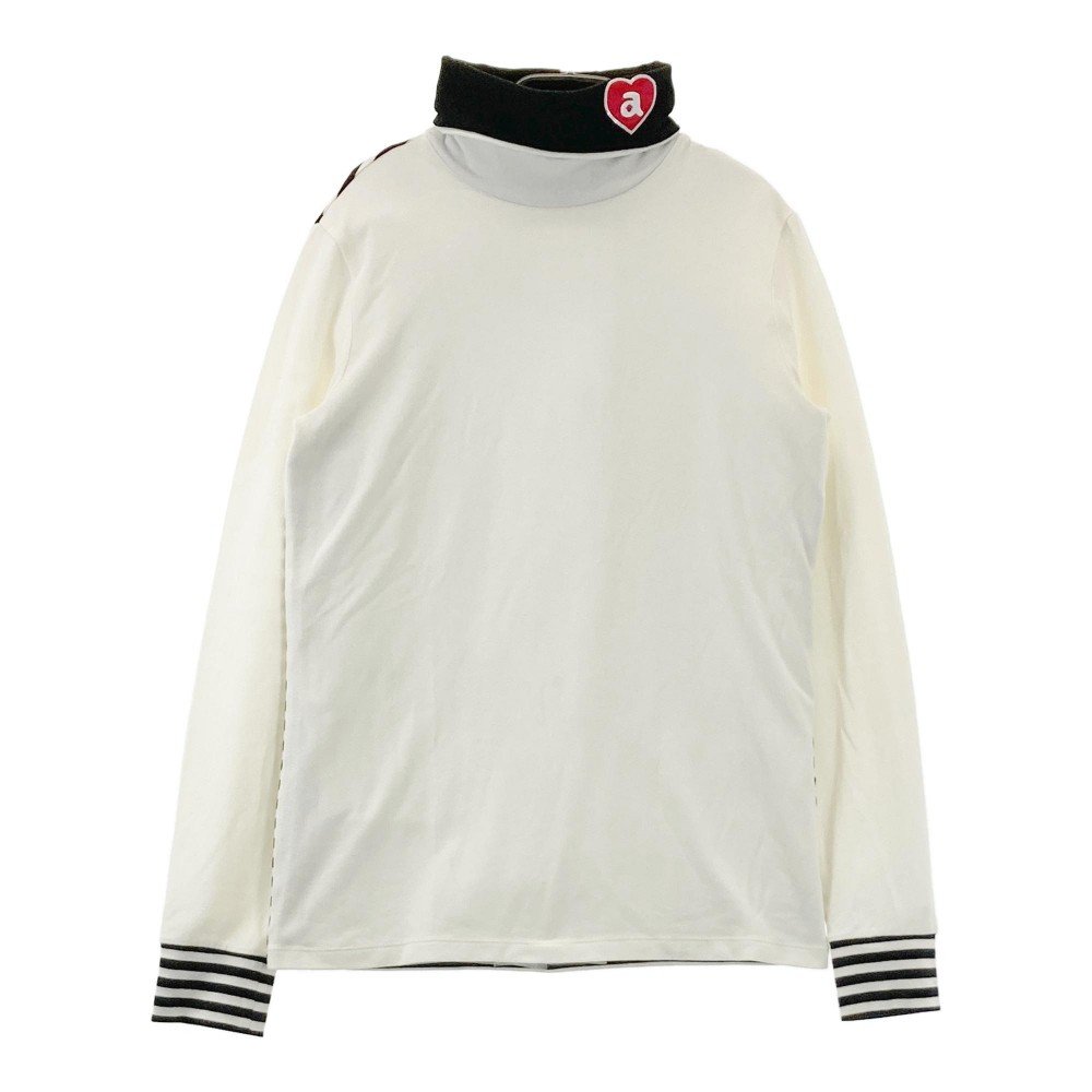 ARCHIVIO アルチビオ タートルネック 長袖Tシャツ バックボーダー柄 ホワイト系 38 【中古】ゴルフウェア レディース