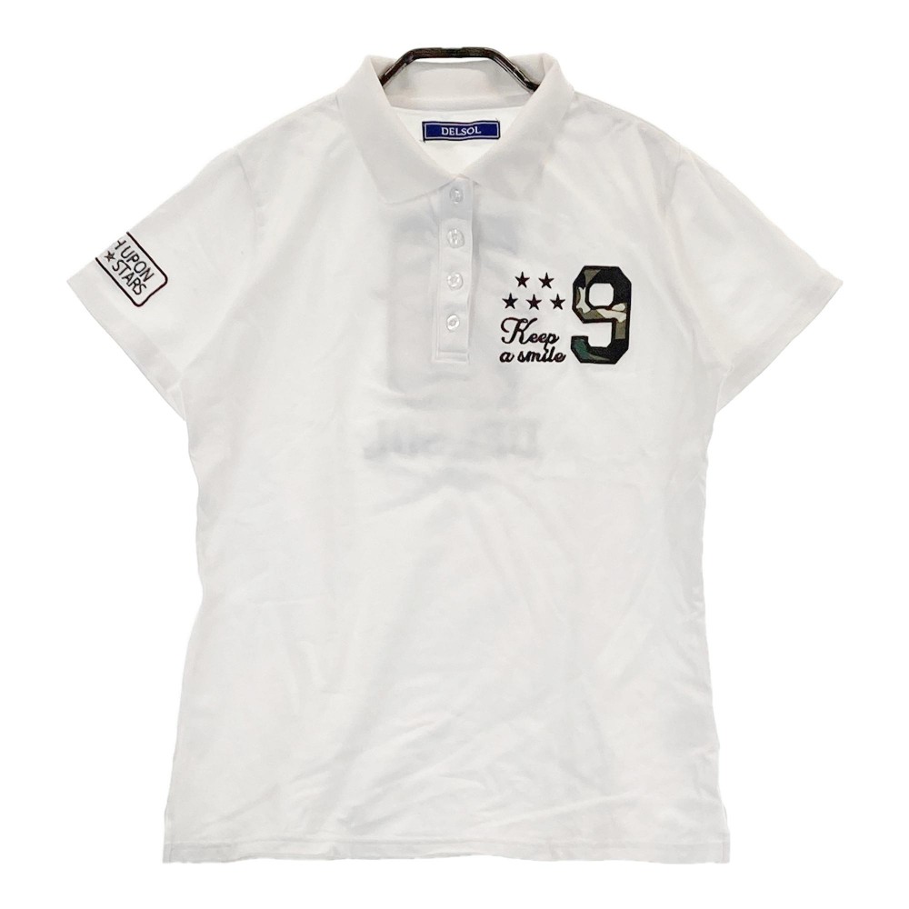 DELSOL デルソル 半袖ポロシャツ ホワイト系 L 【中古】ゴルフウェア レディース