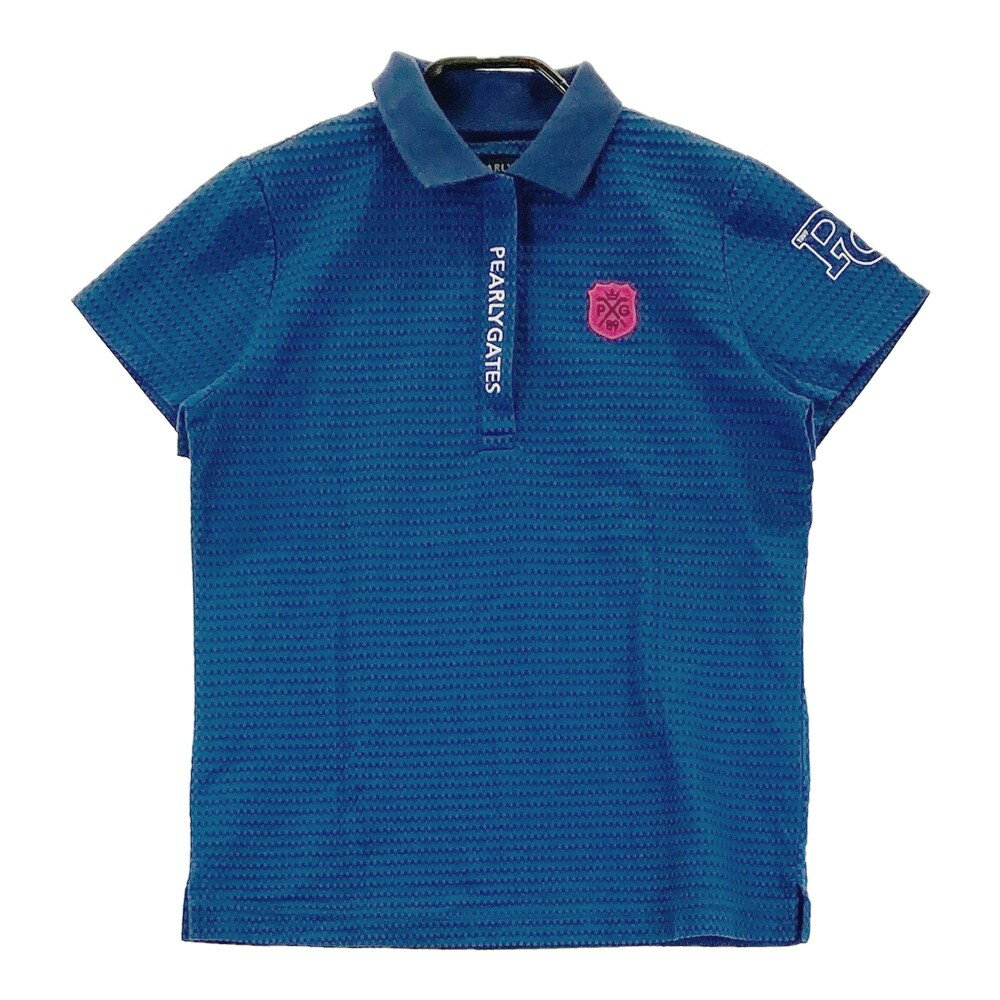 PEARLY GATES パーリーゲイツ 半袖ポロシャツ ブルー系 0 【中古】ゴルフウェア レディース