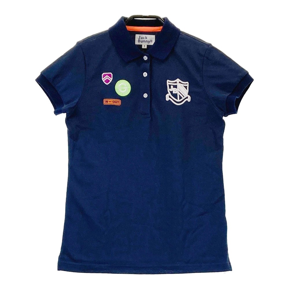 JACK BUNNY ジャックバニー 半袖ポロシャツ ネイビー系 1 【中古】ゴルフウェア レディース