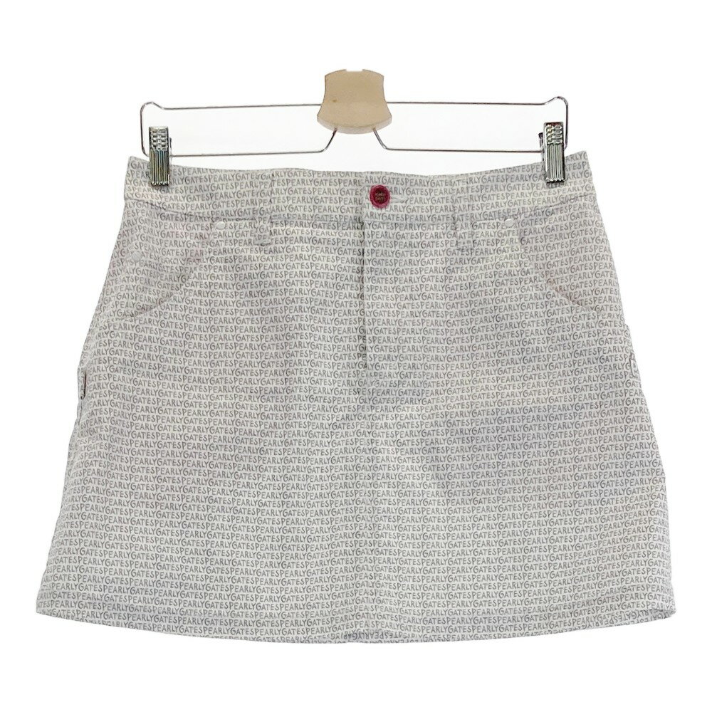 PEARLY GATES パーリーゲイツ 2023年モデル ストレッチスカート ロゴ 総柄 ホワイト系 2 【中古】ゴルフウェア レディース