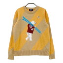 PEARLY GATES パーリーゲイツ ウール ニットセーター クマ 総柄 ベージュ系 0 【中古】ゴルフウェア レディース