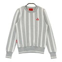 LECOQ GOLF ルコックゴルフ 長袖スウェット ストライプ柄 グレー系 M 【中古】ゴルフウェア レディース