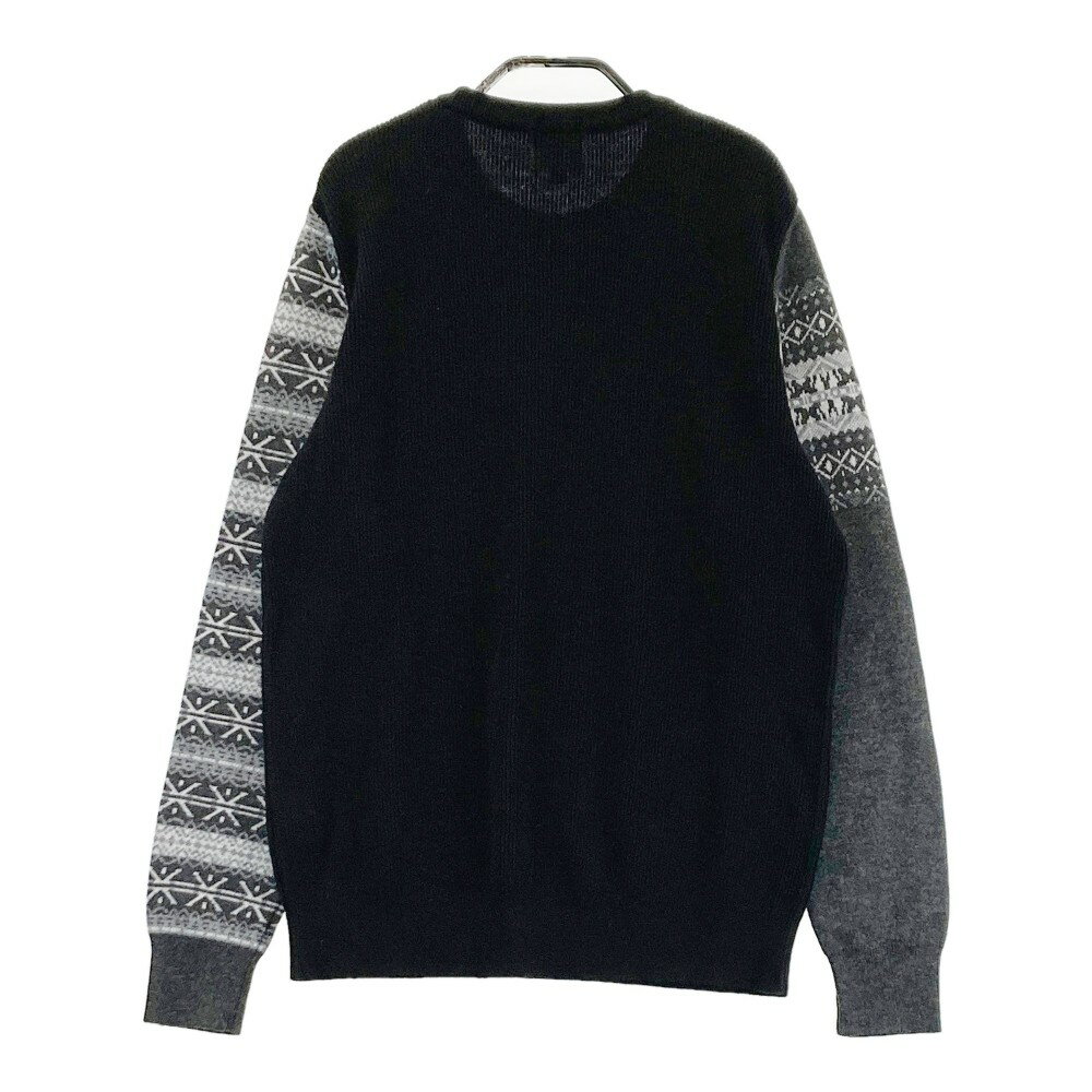 CALLAWAY SELECT キャロウェイ セレクト ウール混 ニットセーター 袖切替総柄 ブラック系 L 【中古】ゴルフウェア レディース
