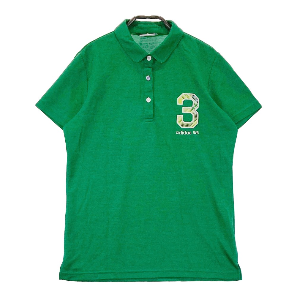 ADIDAS GOLF アディダスゴルフ A04089 半袖ポロシャツ グリーン系 L 【中古】ゴルフウェア レディース