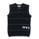 M.U SPORTS エムユースポーツ ニットベスト ブラック系 40 【中古】ゴルフウェア レディース