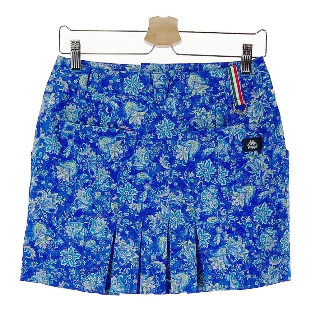 KAPPA GOLF カッパゴルフ バックプリーツ ストレッチスカート 総柄 ブルー系 M 【中古】ゴルフウェア レディース