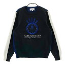 MARK&LONA マークアンドロナ 2022年モデル 長袖ニットセーター スカル刺繍 ブラック系 38 【中古】ゴルフウェア レディース