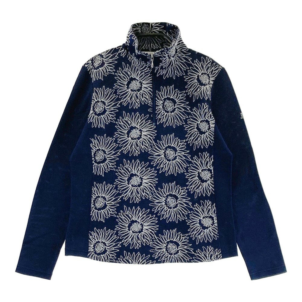 LANVIN SPORT ランバン スポール 長袖ハーフジップTシャツ ネイビー系 38 【中古】ゴルフウェア レディース