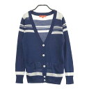 BEAMS GOLF ビームスゴルフ ニットカーディガン バックロゴ ネイビー系 S 【中古】ゴルフウェア レディース