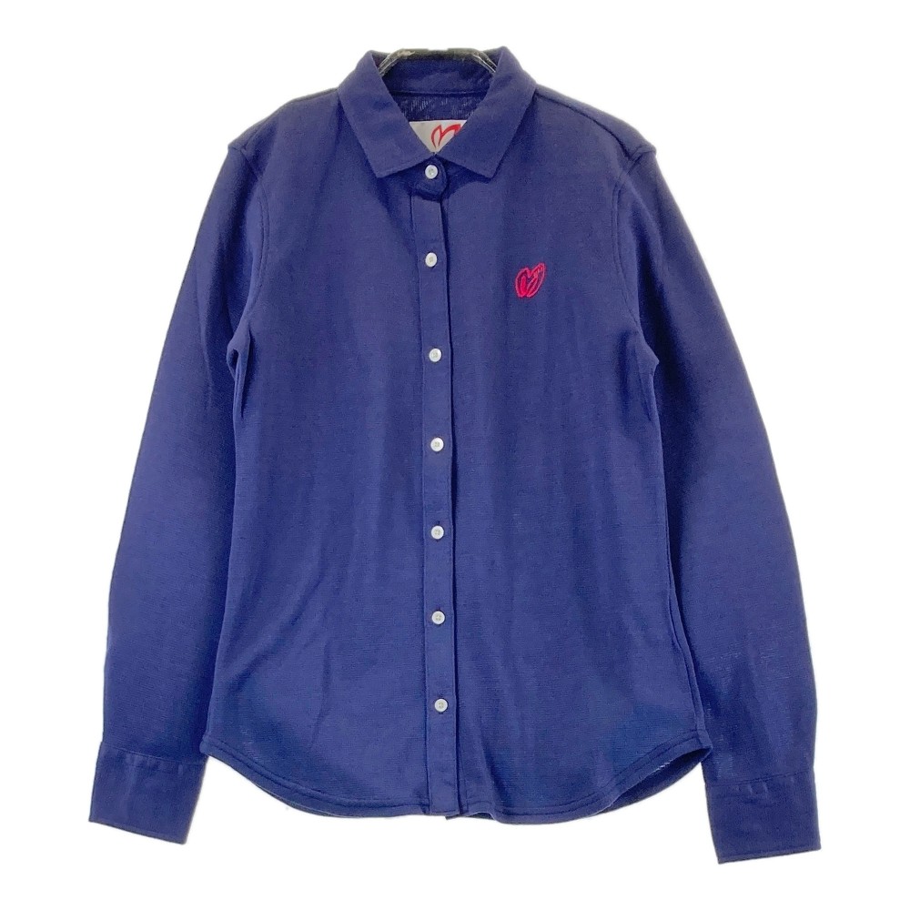 MASTER BUNNY EDITION マスターバニーエディション ウール混 長袖シャツ ネイビー系 0 【中古】ゴルフウェア レディース