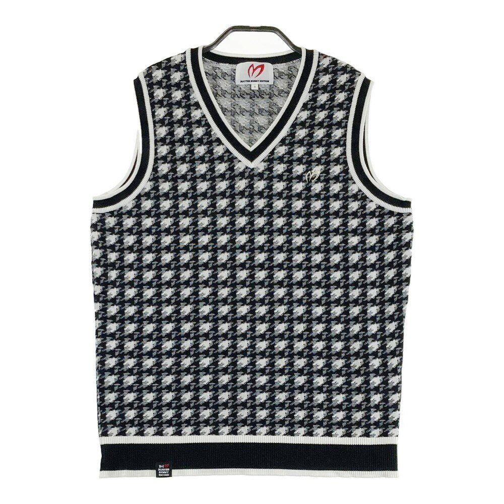 MASTER BUNNY EDITION マスターバニーエディション Vネック ニットベスト 千鳥柄 ブラック系 2 【中古】ゴルフウェア レディース