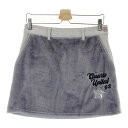 CUARTO UNITED クアルトユナイテッド ファー切替 ストレッチスカート グレー系 L 【中古】ゴルフウェア レディース(4)