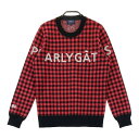 PEARLY GATES パーリーゲイツ カシミヤ ニットセーター チェック柄 レッド系 1 【中古】ゴルフウェア レディース