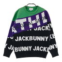 JACK BUNNY ジャックバニー 素材切替 長袖 ニットセーター パープル系 1 【中古】ゴルフウェア レディース