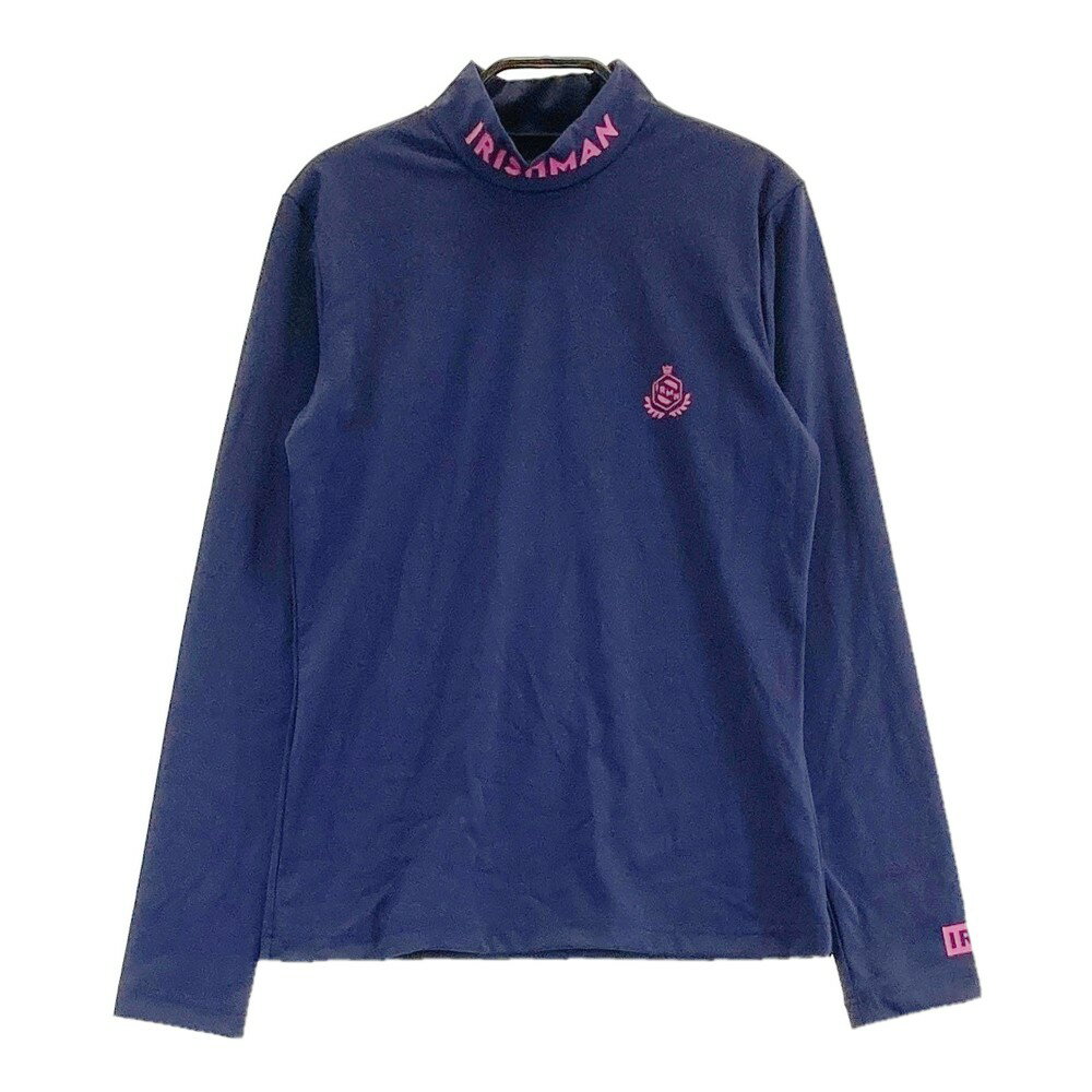 IRISHMAN アイリッシュマン ハイネック長袖Tシャツ ネイビー系 M 【中古】ゴルフウェア レディース