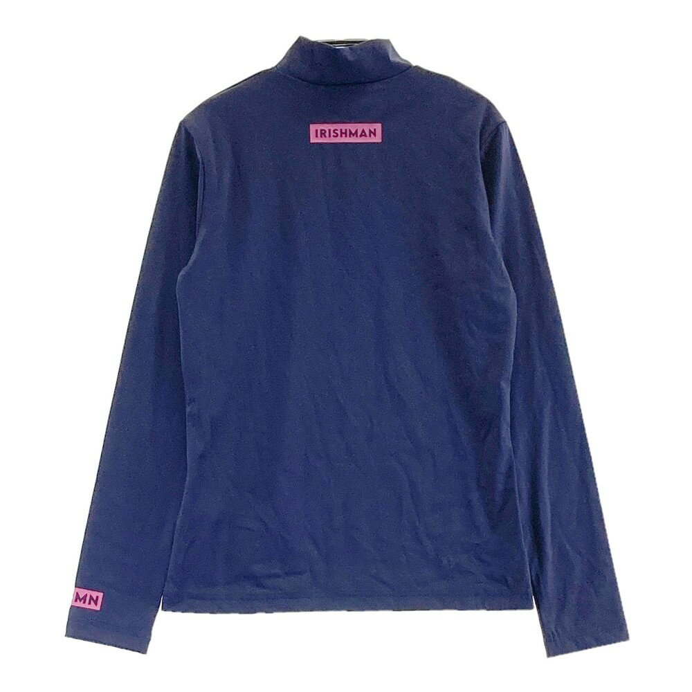 IRISHMAN アイリッシュマン ハイネック長袖Tシャツ ネイビー系 M 【中古】ゴルフウェア レディース