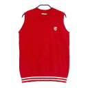 JACK BUNNY ジャックバニー ニットベスト レッド系 1 【中古】ゴルフウェア レディース