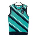 MUNSING WEAR マンシングウェア ニットベスト 総柄 ブルー系 M 【中古】ゴルフウェア レディース