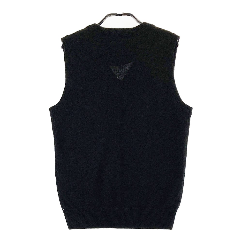 CALLAWAY キャロウェイ Vネックニットベスト ウール混 ダイヤ柄 ブラック系 M 【中古】ゴルフウェア レディース