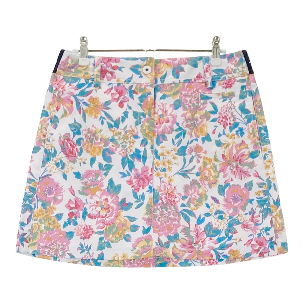 CALLAWAY キャロウェイ ; ストレッチスカート 花柄 ホワイト系 L 【中古】ゴルフウェア レディース