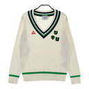 LECOQ GOLF ルコックゴルフ Vネック ニットセーター ホワイト系 M 【中古】ゴルフウェア レディース