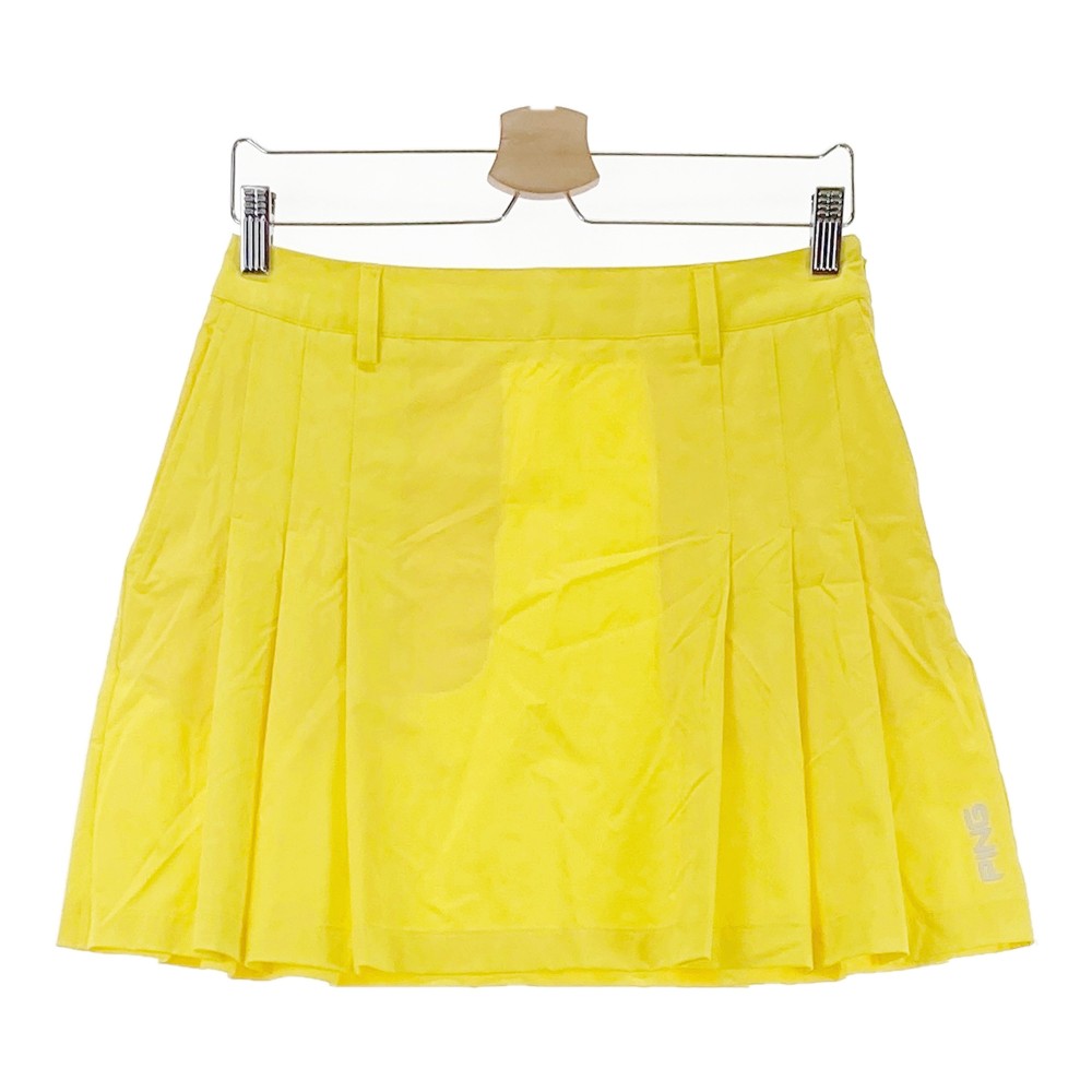 PING ピン ナイロン プリーツスカート イエロー系 M 【中古】ゴルフウェア レディース