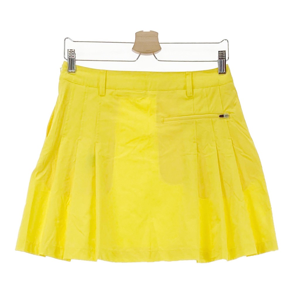PING ピン ナイロン プリーツスカート イエロー系 M 【中古】ゴルフウェア レディース